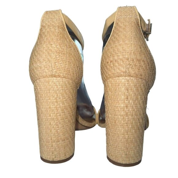 J. McLaughlin MADISON Raffia Heels Women’s Size 9 Tan Beige Open Toe Ankle Strap - Picture 3 of 9